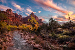 Autumn Evening over the Virgin River Zion