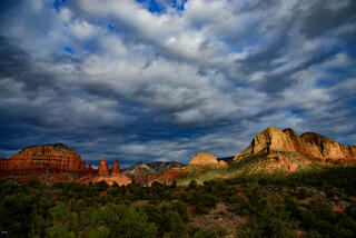 Beautiful Fine Art Photography Print of Sedona sunrise on the red rock buttes.