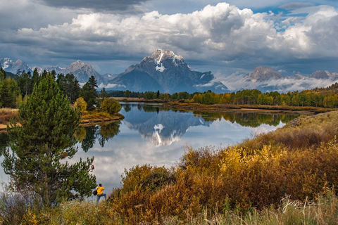Grand Teton National Park Photography Print of a Photographer at the Oxbow Bend of the Snake River.