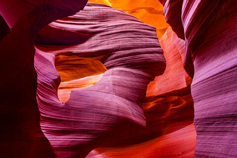 slot canyon, Antelope Canyon, light beams,