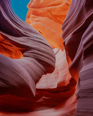 slot canyon, Antelope Canyon, light beams,