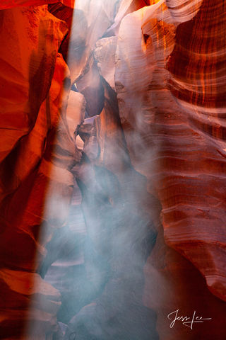 Cloud of dust seeping in to Slot Canyon. 