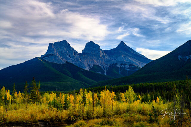 Beautiful picture of sisters in Blue in the Canadian Rockies for sale as a fine art photography  print.