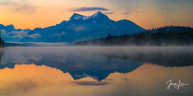 Beautiful picture of  Morning Gold in the Canadian Rockies for sale as a fine art photography print.