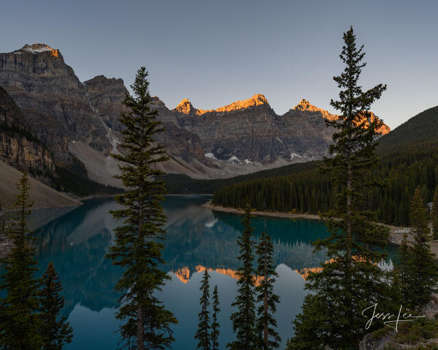 Beautiful picture of Moraine Lake   in the Canadian Rockies for sale as a fine art photography  print