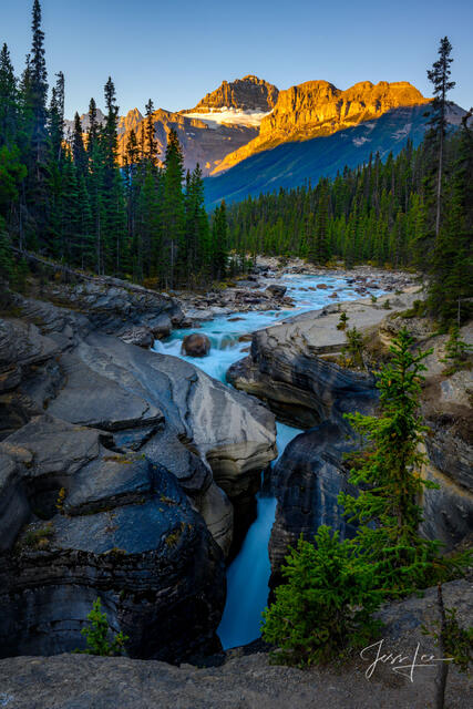 Beautiful picture o fSunwapta Fallsi n the Canadian Rockies for sale as a fine art photography  print