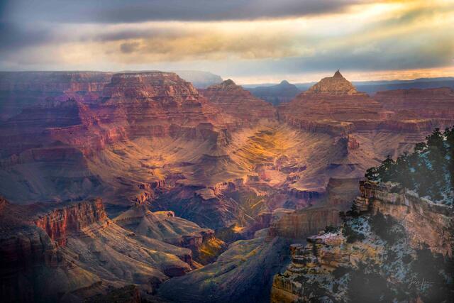 CHNYWORK 7x5ft Grand Canyon National Park Backdrop Canyon Mountains Arizona USA Natural Sunset Scenery Background American Travel Hiking Camp Birthday Party Decor Artistic Portraits Photo Props - View #7