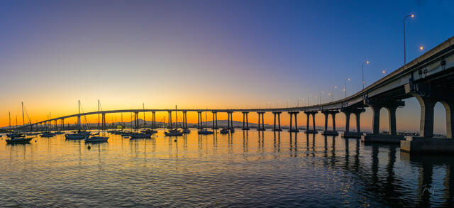 California Coastal Photography of San Diego Bridge to Coronado 