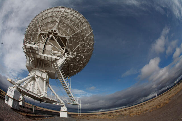 Fine art photography print by Jess R. Lee of a massive radio telescope dish at the Very Large Array (VLA) in New Mexico.