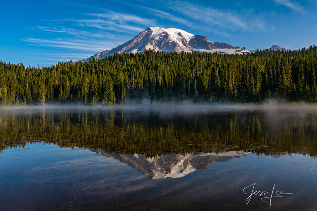 Photo of mount rainier reflecting in tipso lake.