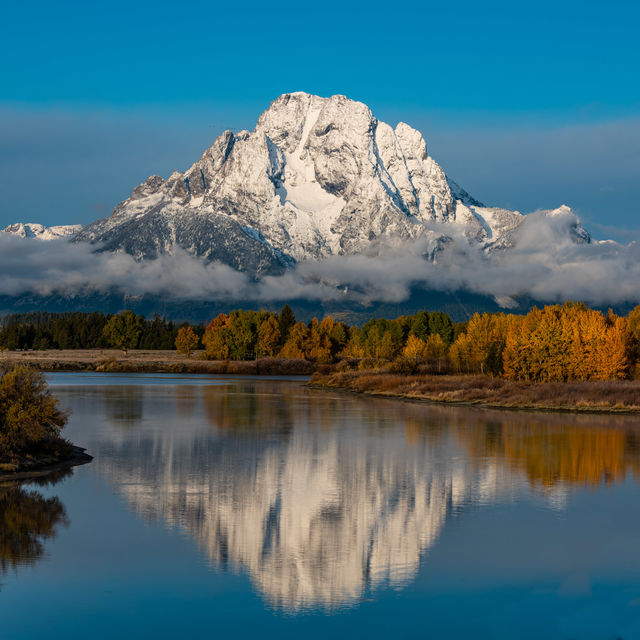 Grand Teton snow capped Mount Moraine 