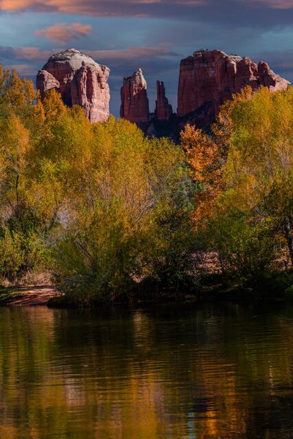 Autumn color photography print of fall color at Red Rock Crossing