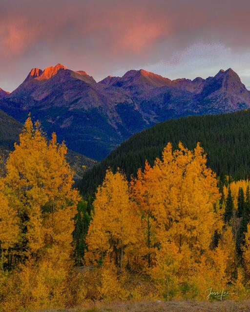 Colorado Mountain Photography Print Verticle Sunrise