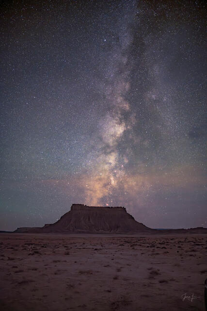 Factory Butte with the Milky Way in a Fine Art Photography Print.