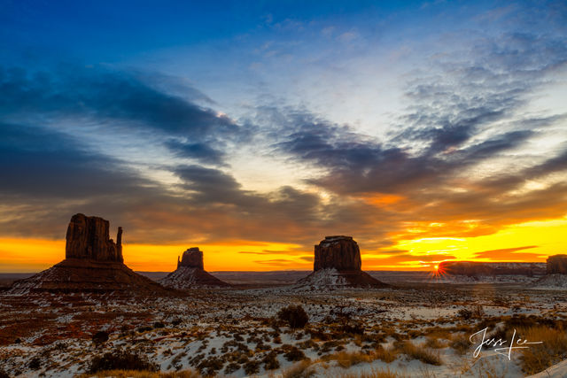 Sunrise picture of desert valley
