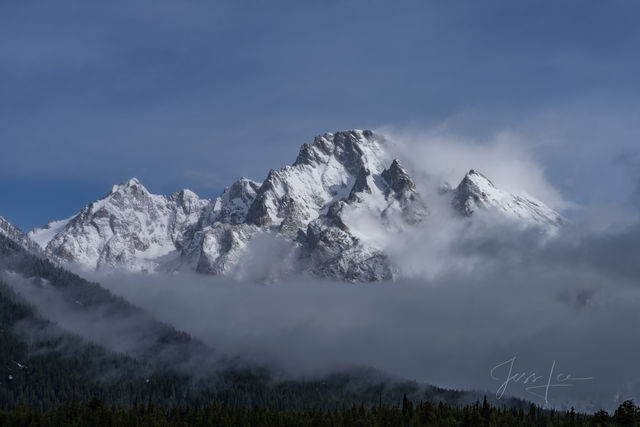 Grand Teton Photography Print Of Mount Moran in the Teton Range for sale