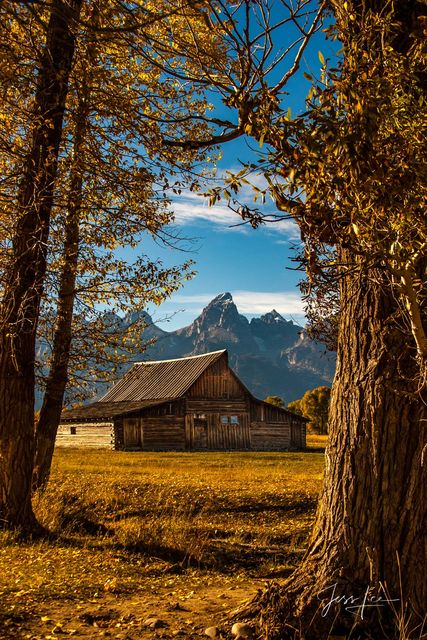 Grand Teton Photography of Teton Barn in a Fine Art Limited Edition Print. Available as a framed or float mounted, ready to hang wall art.