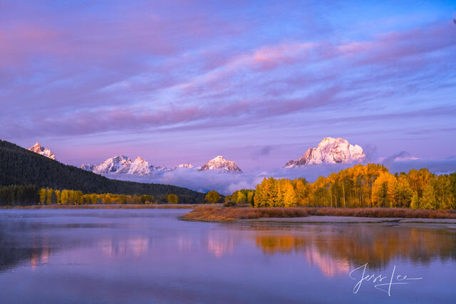 Oxbow Bend Grand Teton beautiful magenta morning Grand Teton National Park Photo