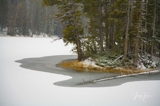 Silvan Lake, Yellowstone National Park Spring snow melt photography print.