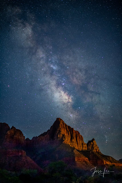 Zion National Park Milky Way over the Watchman photographic print.