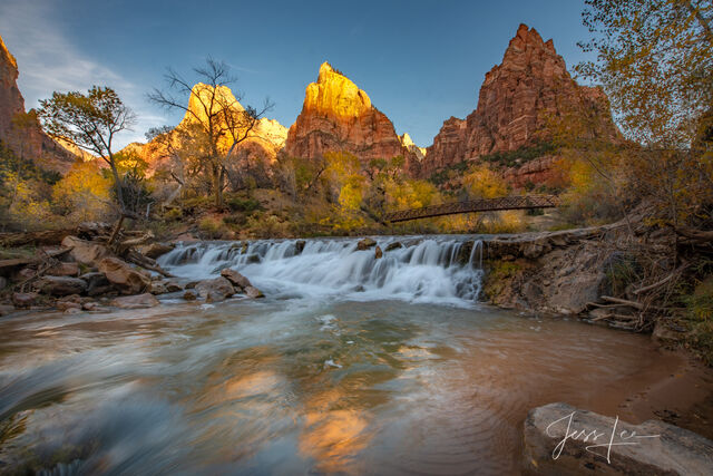 Zion National Park Waterfall Photograph Print