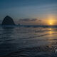 Sunset tide at Haystack Rock
