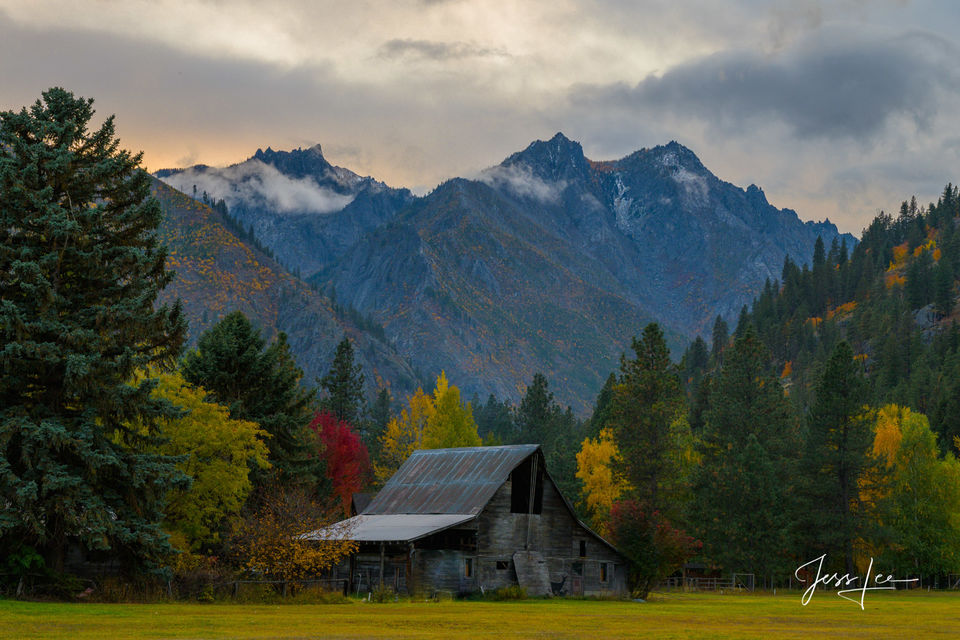 Cascades Barn print