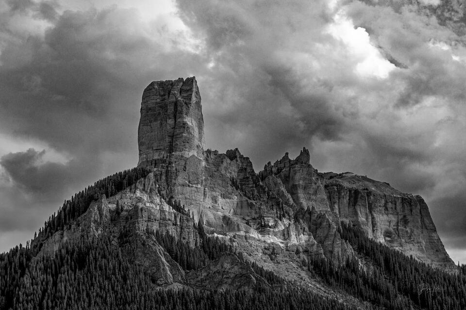 Chimney Rock - Black & White print