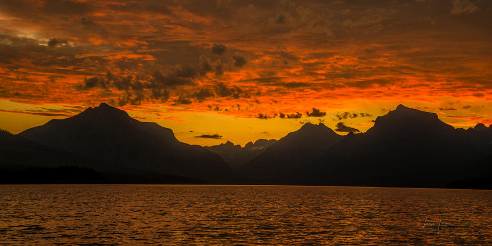 Red Glacier Sky print