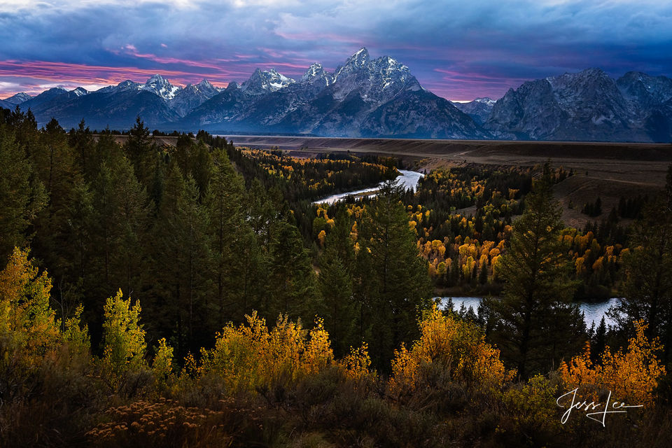 Grand Teton Photo from the Snake River Overlook Photograph for sale
