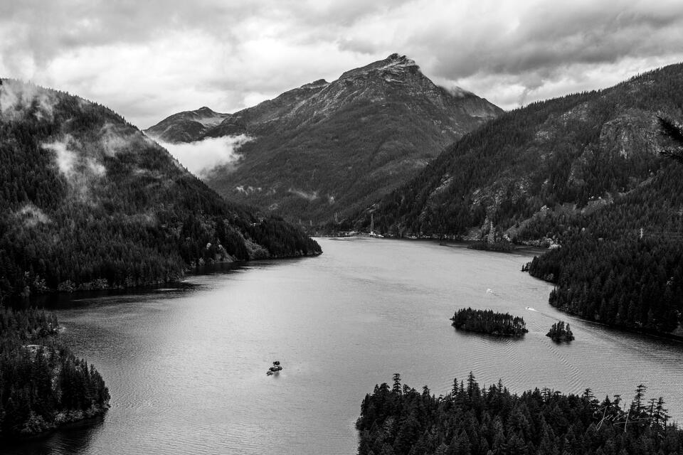 Diablo Lake Black and White print