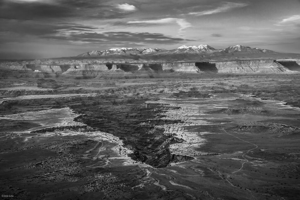 Canyon Lands overlook Black&White