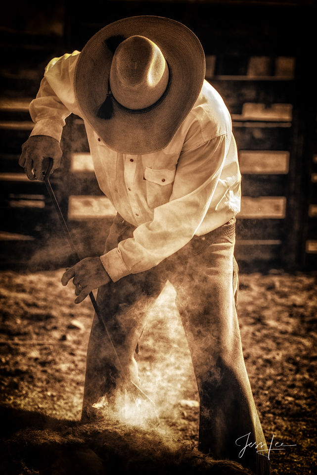 Laying on the iron | Cowboy Branding print