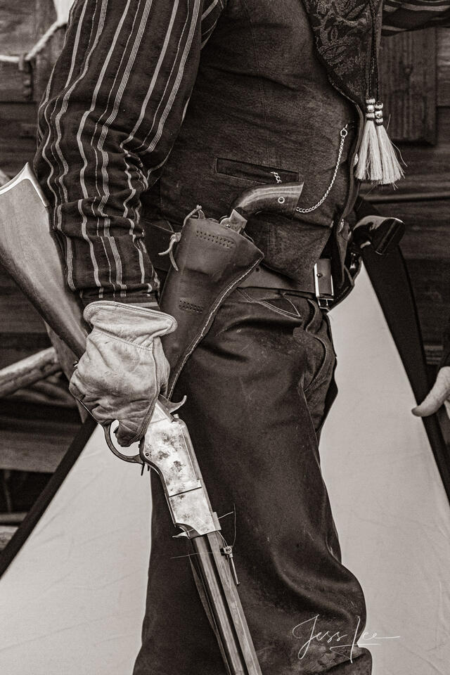 Old Time Cowboy with Rifle print