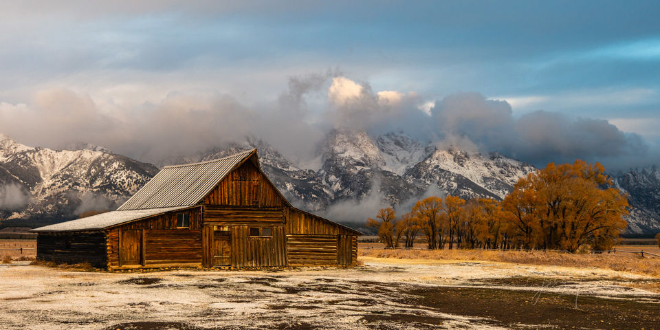 Moulton Barn with Snowy Tetons print