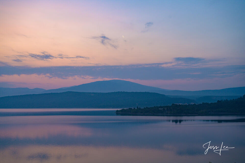 Calming Water of a blue morning in France