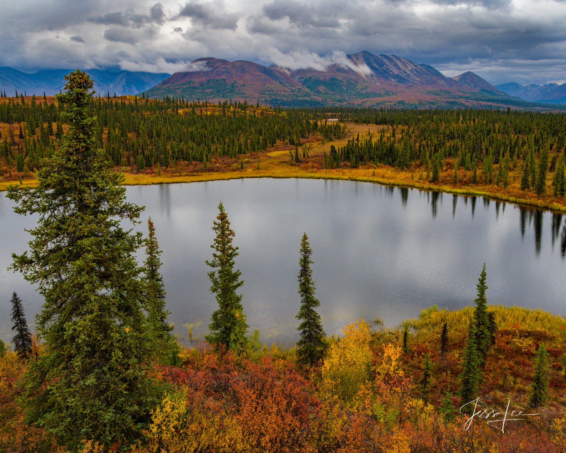 Alaska Autumn Landscape Alaskan range during the transition from summer to fall.