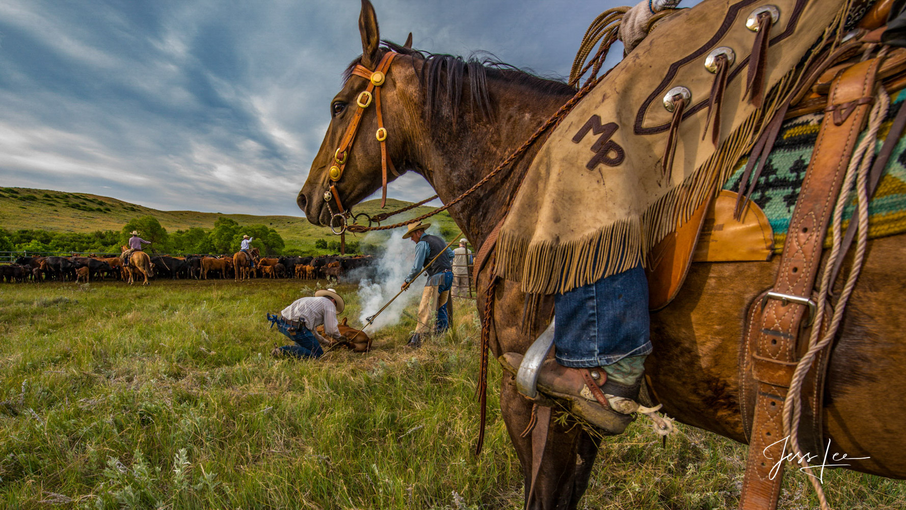 Branding Time Fine Art Limited Edition Cowboy Photography, Horses and life in the West. Cowboy photography at a branding is a...