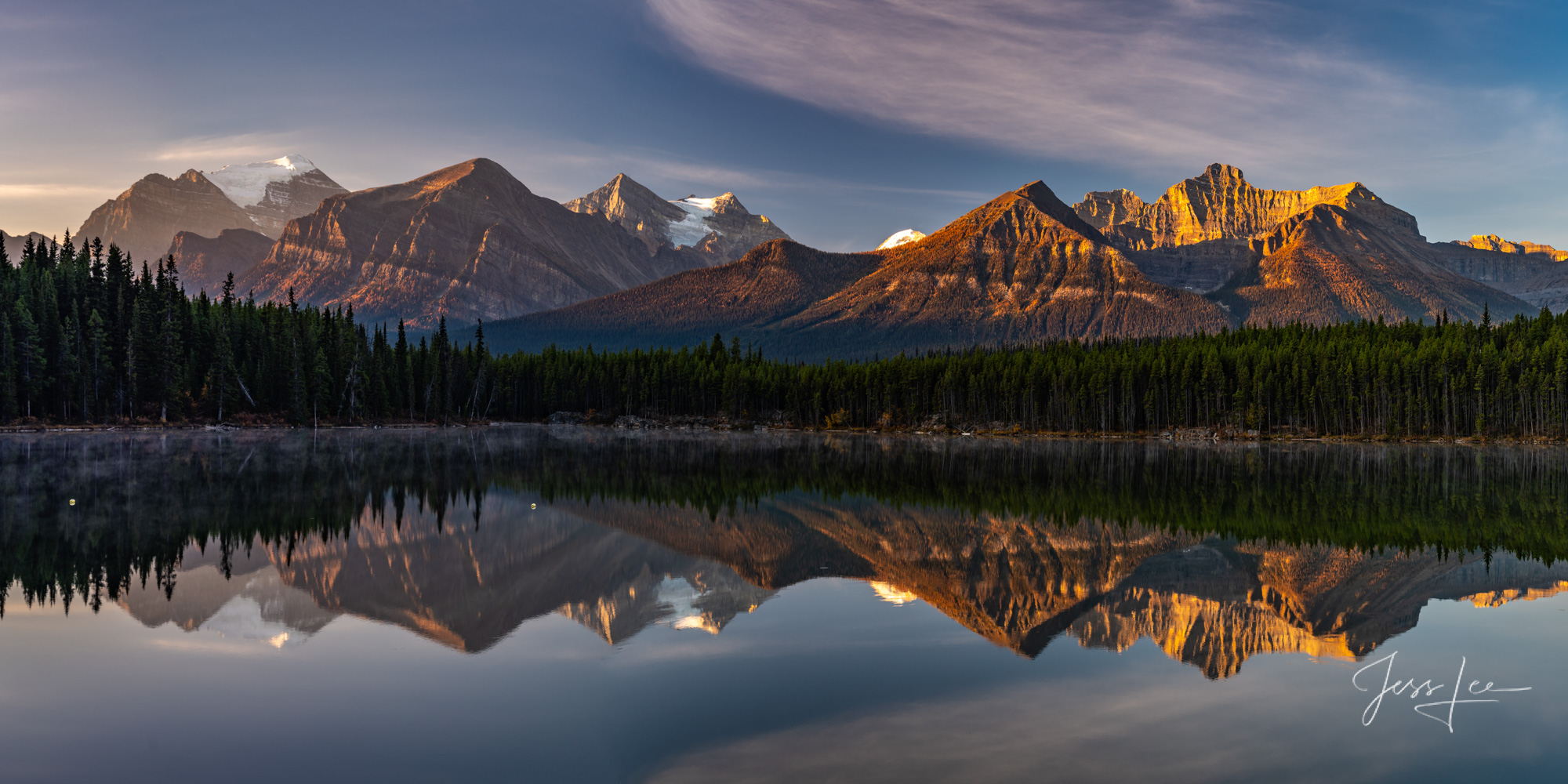 Reflecting on Hector Panorama Beautiful picture of Reflecting on Hector in the Canadian Rockies for sale as a fine art photography print.