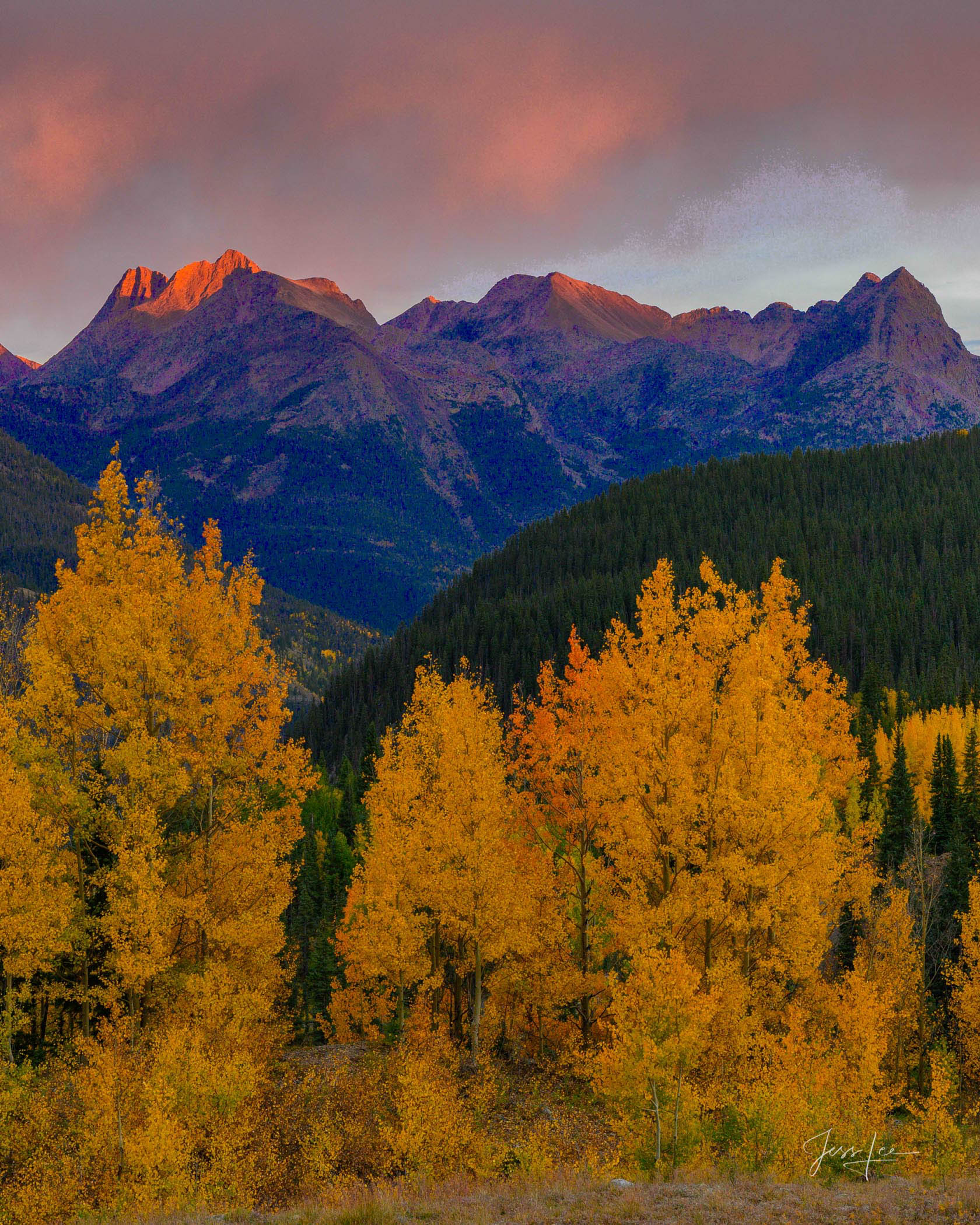 Moring Mountain Tips Beautiful Fine Art Colorado Photography Print. High Quality Wall Art.