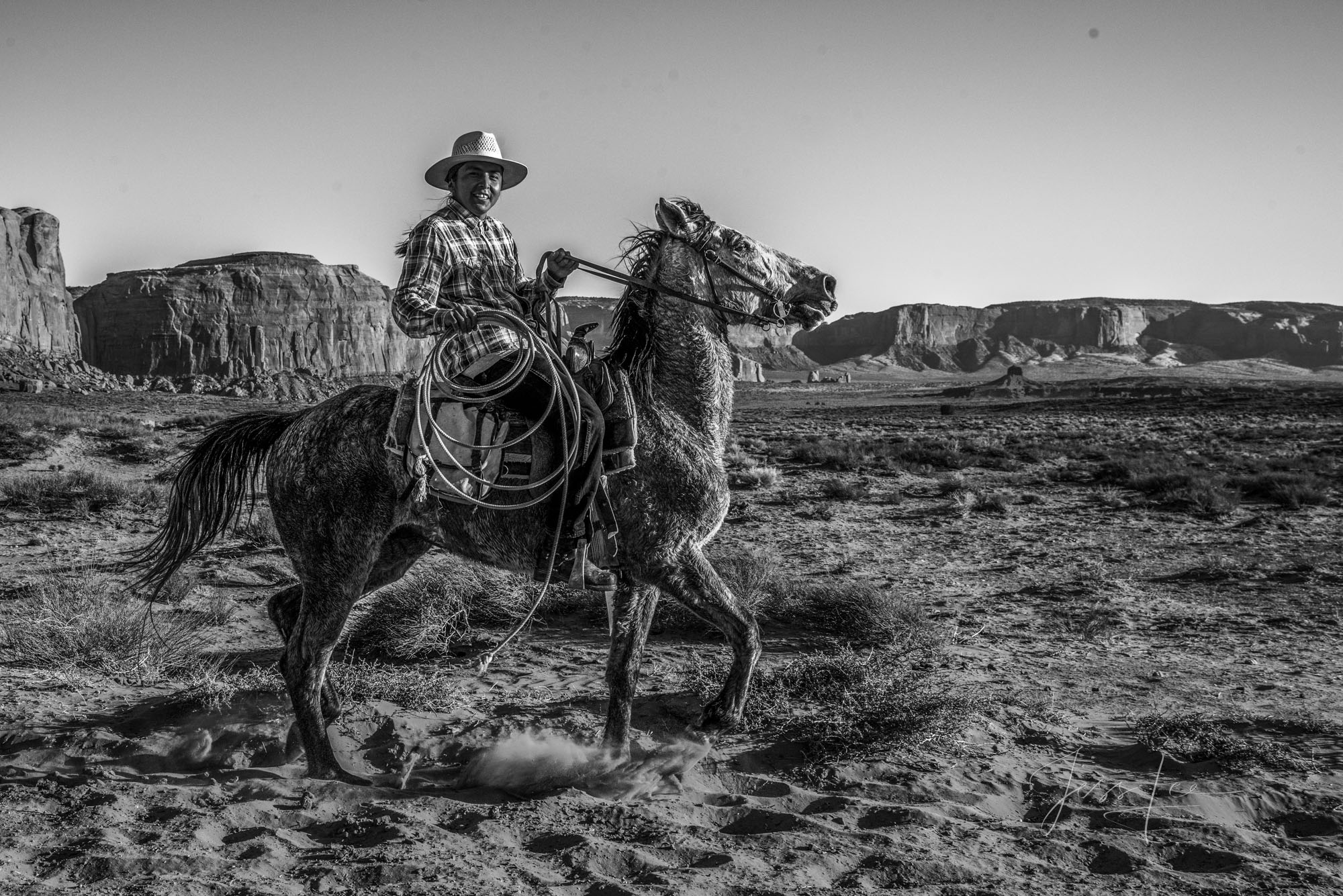 Fine Art Limited Edition Photo Prints of Cowboys, Horses, and life in the West. Navajo Cowboy, Cowboy pictures in black and white...