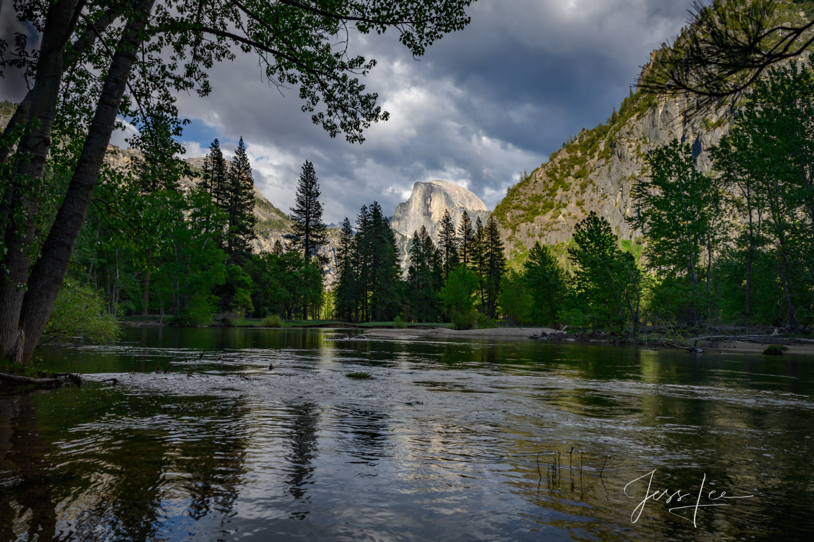 Fine Art Limited Edition Photography Print of Half Dome Riverview. California Landscape Print of Yosemite valley.This is part...