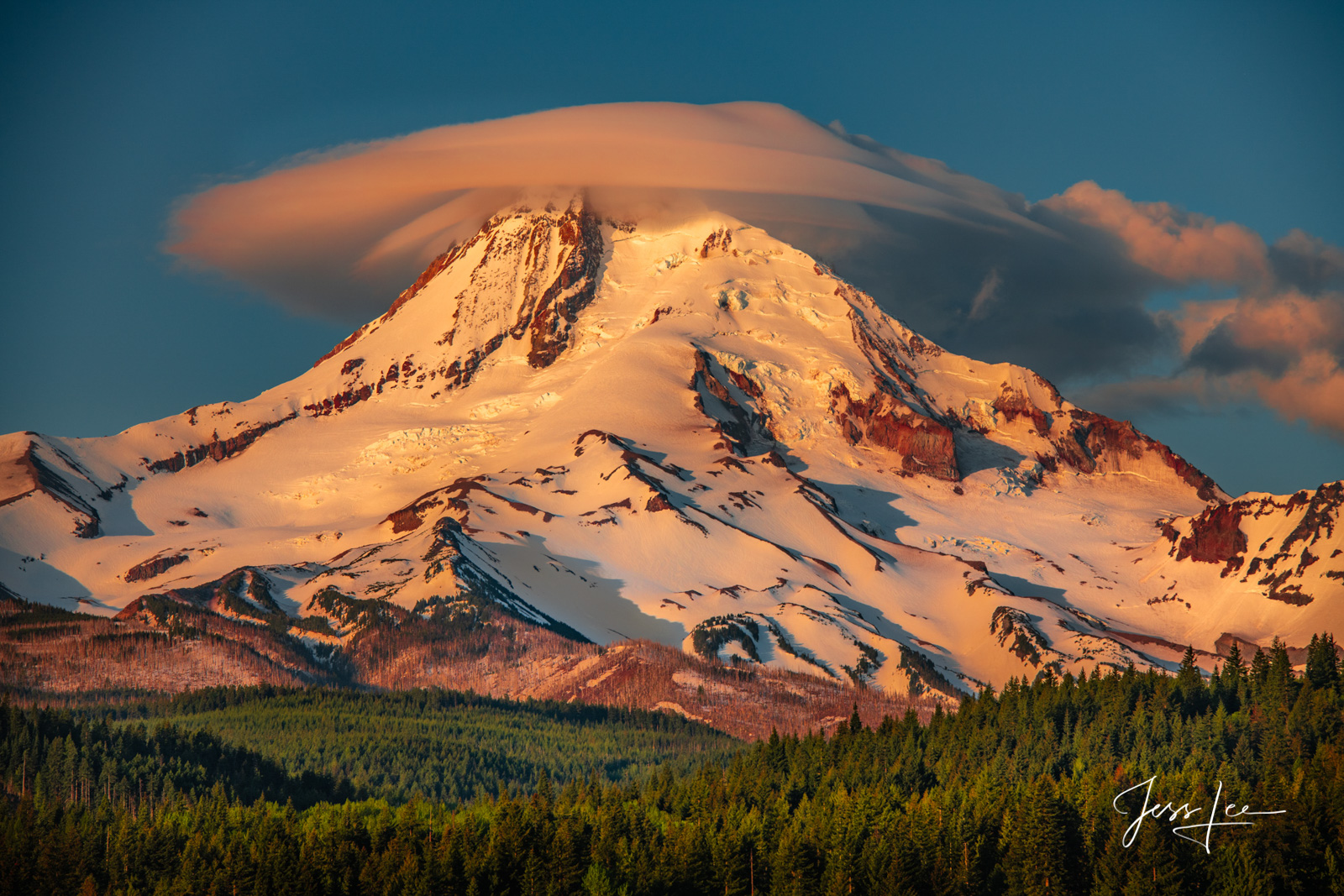 Fine Art Limited Edition of 200 Photo Prints of Mount Hood at Sunrise.    Mount Hood is a potentially active stratovolcano in...