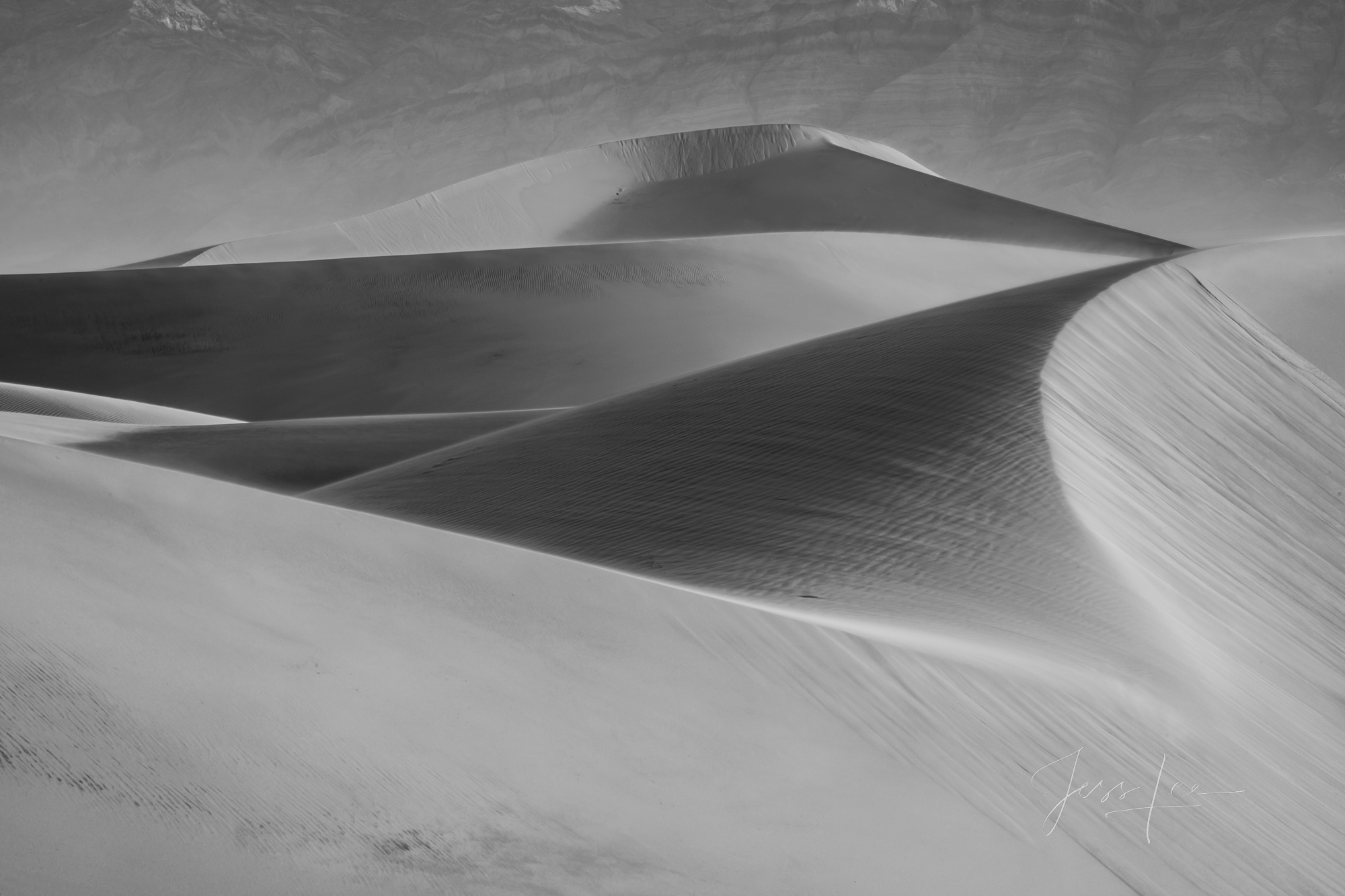 Death Valley Photography Print B W soft sand