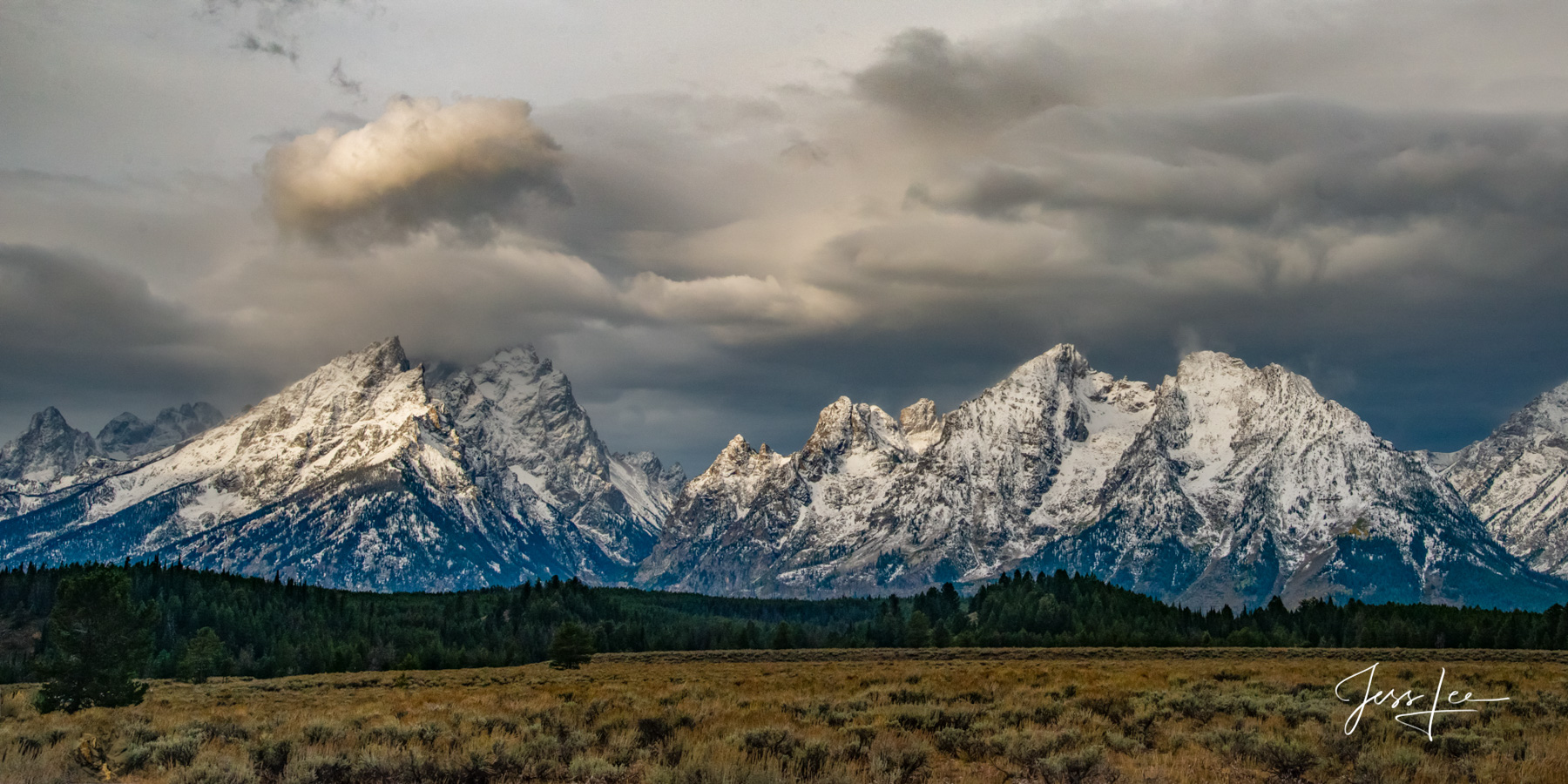 Limited Edition of 50 Exclusive high-resolution Museum Quality Fine Art Prints of Clouds over the Tetons a Panorama Photography...