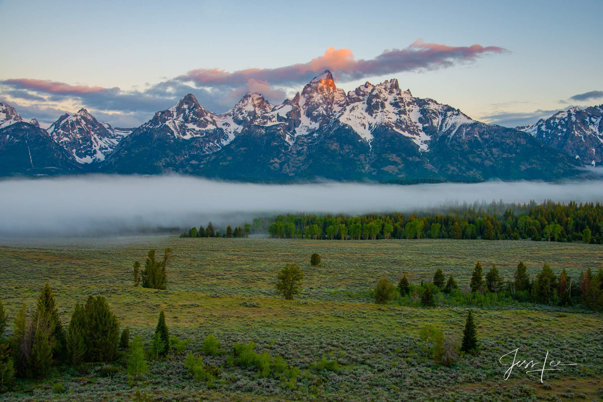 Fine Art Limited Edition Print of 250 Magical morning sunrise after a summer storm in the Tetons.This Fine Art Landscape photograph...