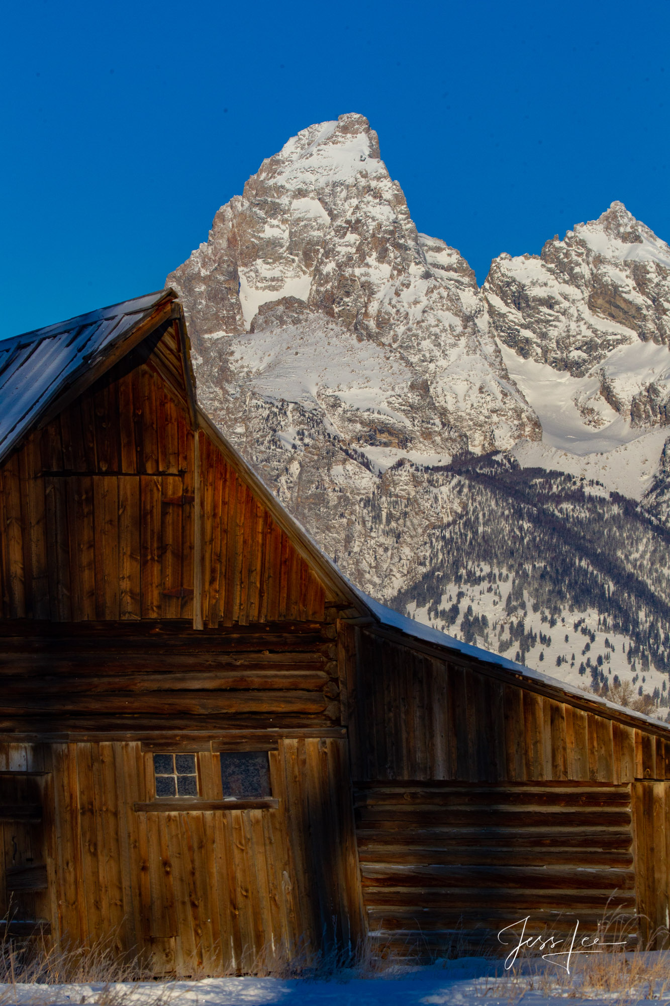 Grand Teton Photography of Teton Barn in a Fine Art Limited Edition Print. Available as a framed or float mounted, ready to hang wall art.