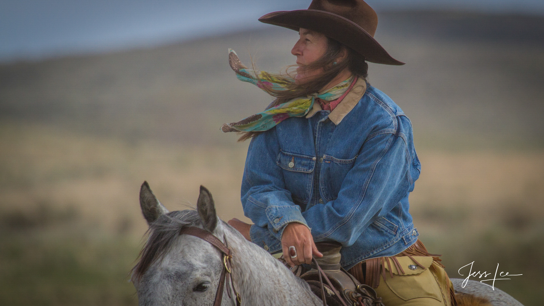 Cowgirl dreams in the wind Fine Art Limited Edition Photography of Cowboys, Horses and life in the West. Colorado cowgirl day dreaming in the wind. Looking...