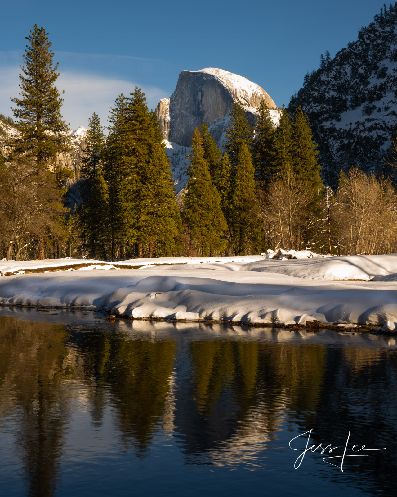 1 of 200 California Landscape Prints of Half Dome on a winter afternoon in Yosemite valley. This is part of the luxurious collection...