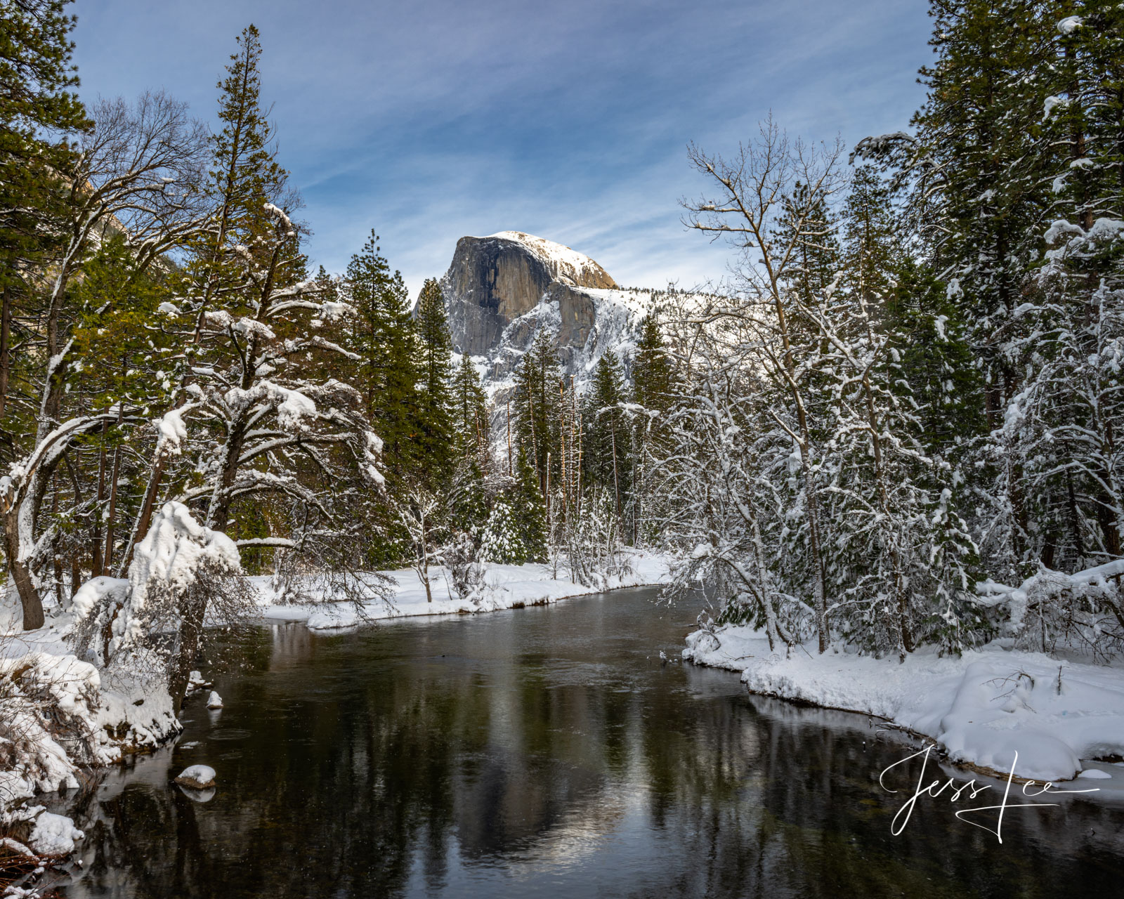 1 of 200 California Landscape Prints of Bridge View of Half Dome overlooking Yosemite valley. This is part of the luxurious collection...